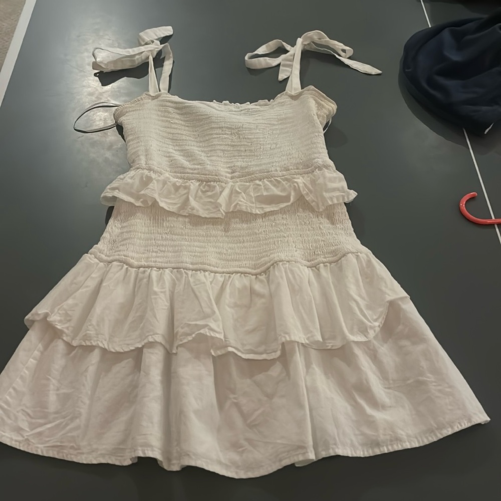 white ruffle dress